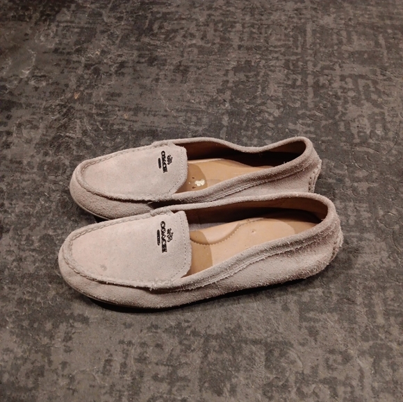 Coach Amber Driving Moccasins Tan Suede Women's Size US 6.5 Leather - Picture 3 of 4